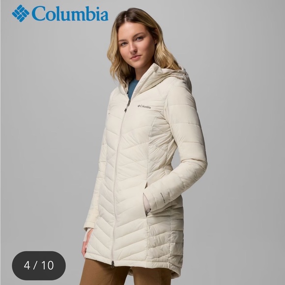 Columbia Women's Joy Peak ll Mid Cream Hooded Puffer Jacket in Medium NWT - Picture 4 of 16